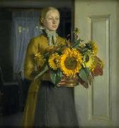 Michael Ancher, A Girl with Sunflowers